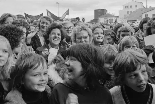 women take the day off in Iceland in 1975.