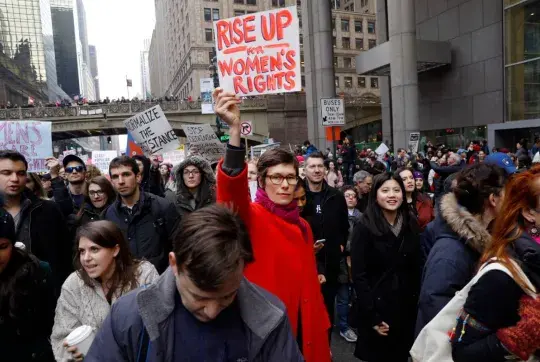 March for women's rights in NYC, 2017.