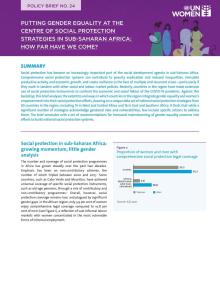 Putting gender equality at the centre of social protection strategies in sub-Saharan Africa