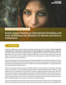 Expert Group Meeting on international strategies and tools to address the situation of women and girls in Afghanistan