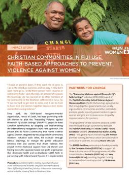 Christian communities in Fiji use faith-based approaches to prevent violence against women
