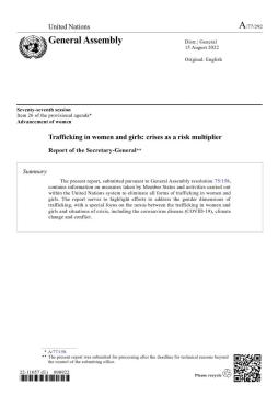 Trafficking in women and girls: Report of the Secretary-General (2022)