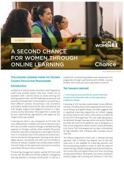 A second chance for women through online learning: Ten lessons learned from the Second Chance Education Programme
