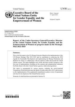 Report of the Under-Secretary-General/Executive Director of the United Nations Entity for Gender Equality and the Empowerment of Women on progress made on the Strategic Plan 2022–2025