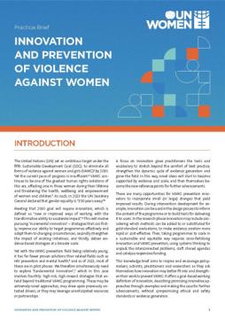 Innovation and Prevention of Violence against Women