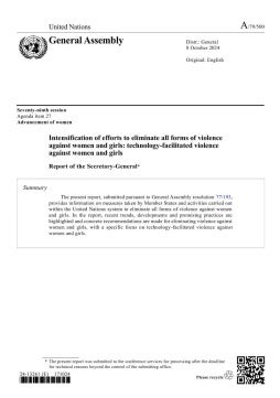Intensification of efforts to eliminate all forms of violence against women and girls: Technology-facilitated violence against women and girls: Report of the Secretary-General (2024)