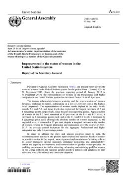 Improvement in the status of women in the United Nations system: Report of the Secretary-General (2017)