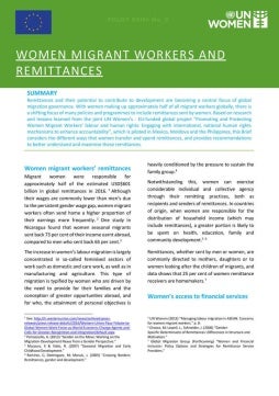 Women migrant workers and remittances