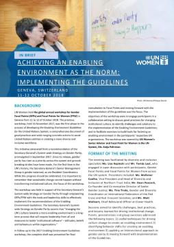 Achieving an enabling environment as the norm: Implementing the guidelines