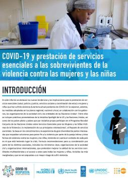 COVID-19 y la prestación de servicios esenciales a las sobrevivientes de la violencia contra las mujeres y las niñas