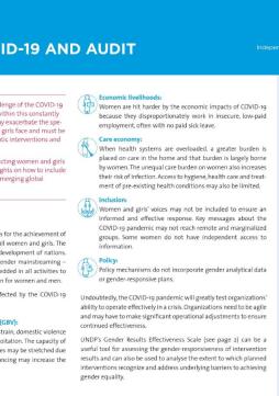Rapid guide: Gender, COVID-19 and audit