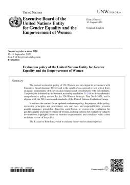 Evaluation policy of the United Nations Entity for Gender Equality and the Empowerment of Women (2020)