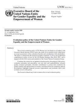 Evaluation policy of the United Nations Entity for Gender Equality and the Empowerment of Women (2020)