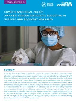COVID-19 and fiscal policy: Applying gender-responsive budgeting in support and recovery measures