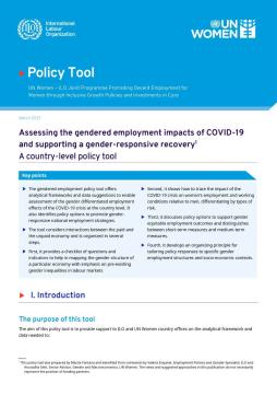 Assessing the gendered employment impacts of COVID-19 and supporting a gender-responsive recovery