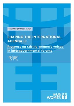 Shaping the International Agenda II: Progress on raising women’s voices in intergovernmental forums
