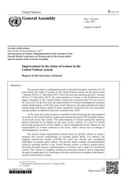 Improvement in the status of women in the United Nations system: Report of the Secretary-General (2021)