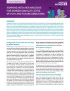 Working with men and boys for gender equality: State of play and future directions