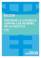 Nota orientativa: Prevenir la violencia contra las mujeres en la política