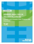 Gender Analysis in Technical Areas: Climate and Disaster Risk Finance and Insurance