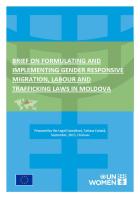 Brief on formulating and implementing gender-responsive migration, labour and trafficking laws in Moldova