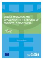 Gender, migration and development in the Republic of Moldova - A policy paper