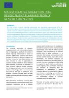 Mainstreaming migration into development planning from a gender perspective