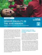 Gender equality in the 2030 Agenda: Gender-responsive water and sanitation systems