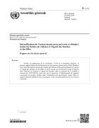 Intensification de l’action menée pour prévenir et éliminer toutes les formes de violence à l’égard des femmes et des filles : Rapport du Secrétaire général