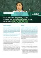 Leadership and political participation of women with disabilities