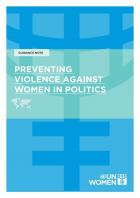 Guidance note: Preventing violence against women in politics
