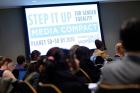 The launch of the  Step it Up for Gender Equality Media Compact in New York on 22 March. Photo: UN Women/Ryan Brown