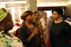 UN Women Executive Director Phumzile Mlambo-Ngcuka attended a briefing session on the Community Dialogue Initiative, led by a team of facilitators from the Ministries of Internal Affairs and Gender, Children and Social Protection. Photo: Stephanie Raison