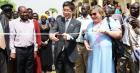 UN Women Deputy Country Representative for South Sudan, The Ambassador of Japan to South Sudan, H.E. Kiya Masahiko and the UN Women Director of Programmes, Ms Maria Noel Vaeza cutting a ribbon as they hand over the resilience building equipment. Photo Cre