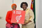  UN Women Executive Director Phumzile Mlambo-Ngcuka with the Minister of Gender, Children and Social Action Cidália Chaúque Oliveira. Photo: UN Women/Ouri Pota