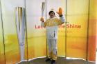 UN Women Country Programme Manager in China Julie Broussard holds the Olympic Torch in Paju, South Korea