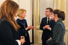Ms. Asa Regnér exchanging with President Emmanuel Macron, Minister Marlène Schiappa and UN Women Goodwill Ambassador Emma Watson. Photo: UN Women/Laurence Gillois
