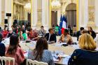 The G7 Gender Advisory Council meets with President of France Emmanuel Macron in Paris. Photo: UN Women/Laurence Gillois