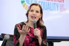 Geena Davis speaks at a screening of the film ""This Changes Everything at UN Women Headquarters in New York. Photo: UN Women/Ryan Brown